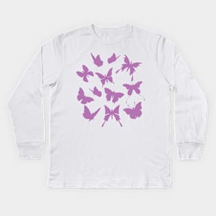 Shadow of Butterflies Kids Long Sleeve T-Shirt